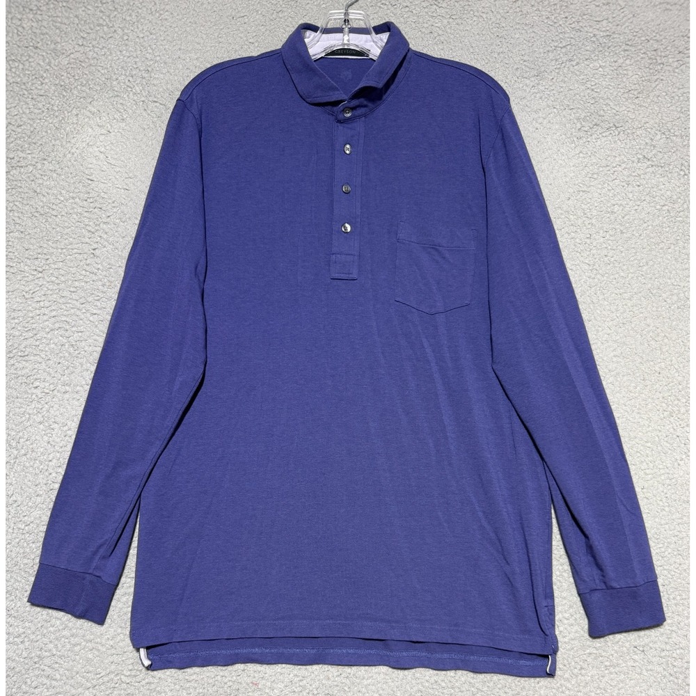 Greyson Apache II Polo Mens L Shepherd Long Sleeve Pima Cotton Blend Quick Dry